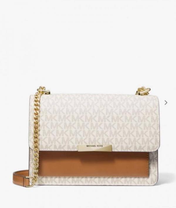 micheal kors Jade logo print sling bag with chain strap and with box  494