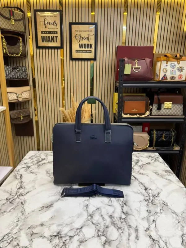 Lacost Business Laptop Bag With  Shoulder Strap (E6614-5) (Blue)