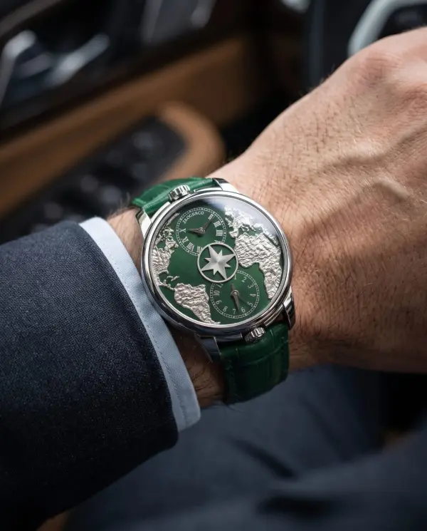 Jacob & Co. The World Is Yours Dual Time Zone Green Silver