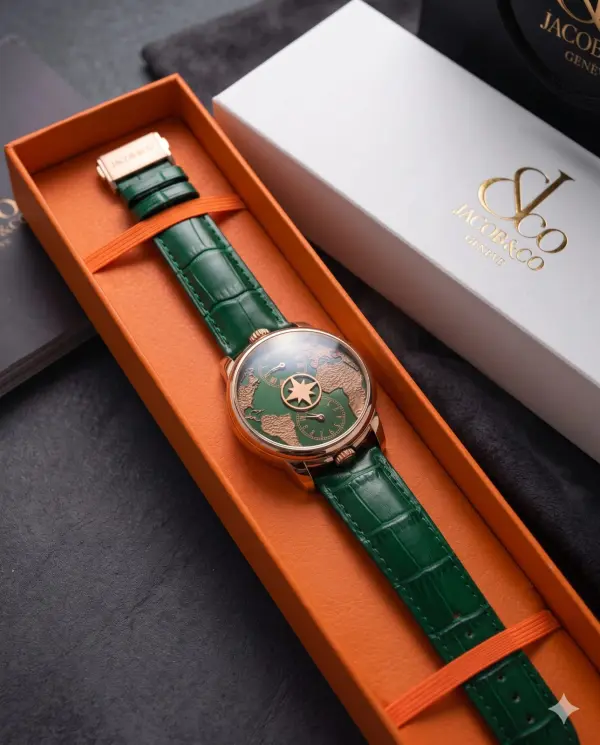 Jacob & Co. The World Is Yours Dual Time Zone Green Copper