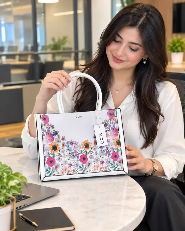 Alddo Daspais Premium Floral Tote Bag With DustBag & Small Wallet & Long Strap