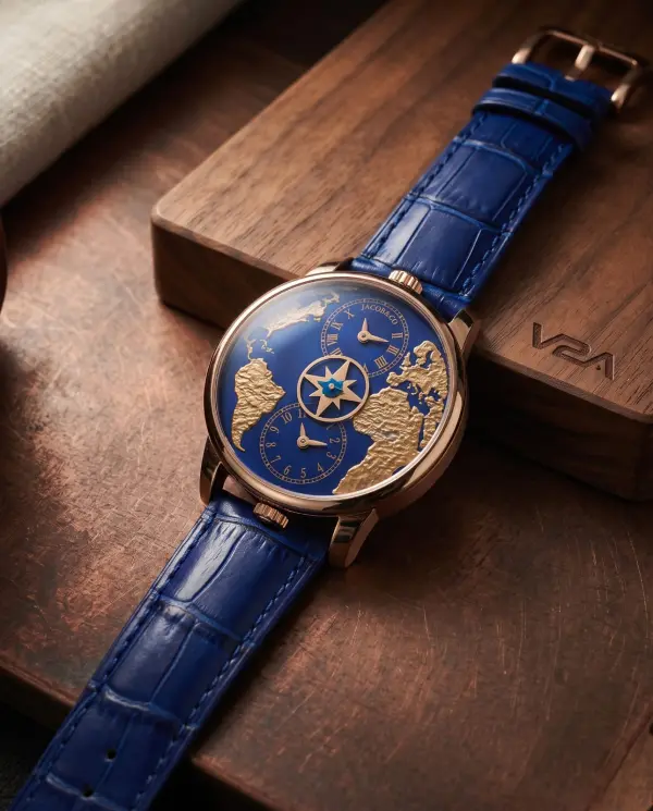 Jacob & Co. The World Is Yours Dual Time Zone blue Copper