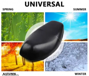 Motorcycle Seat Cover Universal Fit Waterproof Anti-Slip & UV Resistant with Elastic Breathable PU Leather Seat ProtectorMotorcycle Rain Seat Cover for Most Scooter Seat - Black