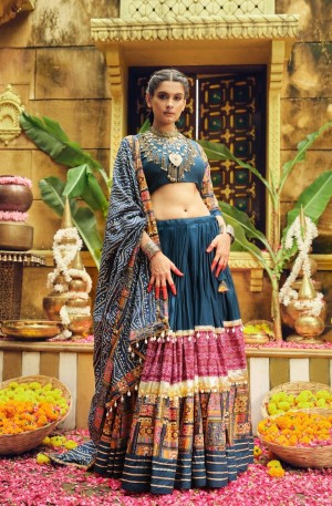 Premium Rayon Foil Print Lehenga Choli Set for Navratri Garba  RR-06  Embroidered Blouse & Dupatta  Ready to Wear Premium Rayon Foil Print Lehenga Choli Set for Navratri Garba  RR-06  Embroidered Blouse & Dupatta  Ready to Wear