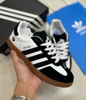 samba x stussy black white