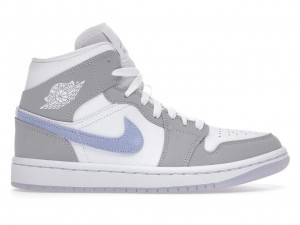 NIK.E  AIR JORDAN 1 MID WOLF GREY ALUMINUM