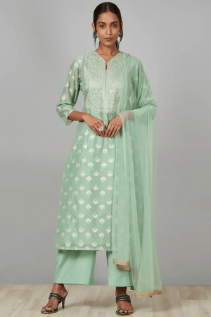 Kashish Embroidered Viscose Blend Round Neck Womens Ethnic Set