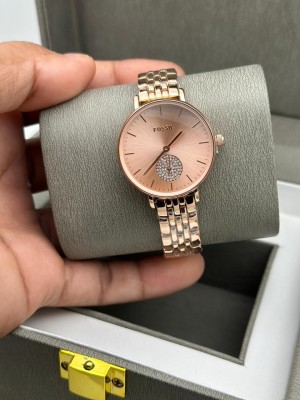 FOSSI_L Premium Rose Diamand ring Watch 