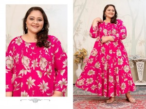 Plus Size Joy Vol-1  Premium Rayon Long Kurti (Sizes 3XL to 10XL) Pink Plus Size Joy Vol-1  Premium Rayon Long Kurti (Sizes 3XL to 10XL) Pink