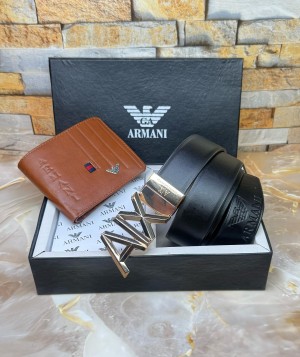 ARMAN_I BLACK BELT & WALLET WITH  OG BOX
