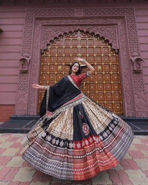 Navratri Exclusive Printed Poly Rayon Lehenga Choli with Real Mirror Work & Dupatta  Full Stitched  LG-645 Navratri Exclusive Printed Poly Rayon Lehenga Choli with Real Mirror Work & Dupatta  Full Stitched  LG-645