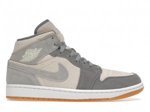 NIK.E AIR JORDAN 1 MID COCONUT MILK PARTICLEGREY