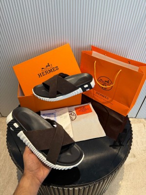  Hermes infra Mens Premium Brown sandal