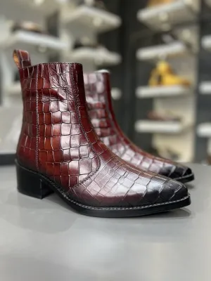MANAURA 100% LEATHER CHELSEA CUBAN HEEL BOOT BODO
