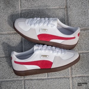 Pu_ma palermo leather whitevapor gray-club red