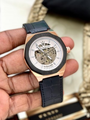 Maserati Leather Black Automatic Watch
