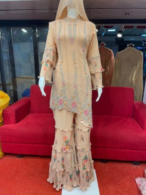 New Qarrat heavy work with Heavy Diamonds Handwork Dress