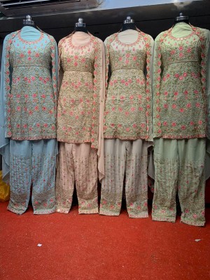 New Qarrat heavy work with diamonds pencil bottom dress