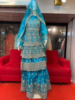 New Qarrat heavy work with Heavy Diamonds 3 frill paplam