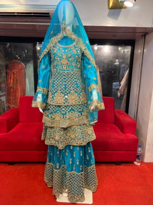 New Qarrat heavy work with Heavy Diamonds 3frill Paplam