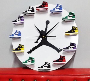 Air Jordan Retro 1 Wall Clock White Black