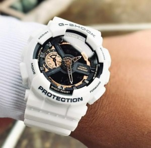G Shock white copper