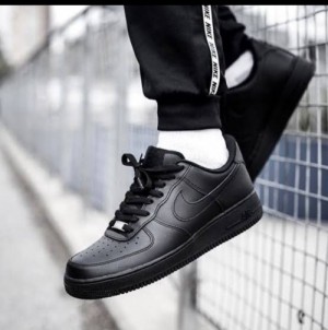 Nike Airforce 1 Triple Black Pure Lather Top Quility With Original Box Packed