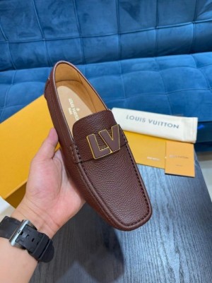 LOUIS VUITTON BROWN PREMIUM LEATHER LOAFER