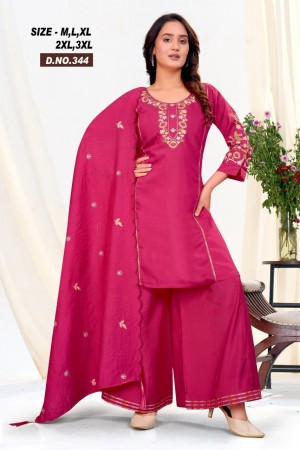 Heavy Bombay Silk Short Kurti with Divided Palazzo & Dupatta  Embroidery & Handwork  Sizes M3XL  Premium Ethnic Set for Women