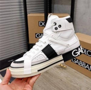 Dolce Gabbana Custom 2 Zer0 Panelled High Top White Black