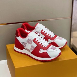 LV Leather Calfskin White Red fix