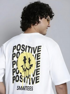 Stylish White Cotton Blend Printed Tees