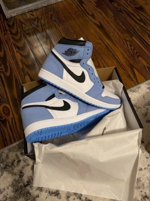 Nikee Air Jordan Retro 1 High University Blue Suede Quality Surplus With Original Box And Shoes Kitchen