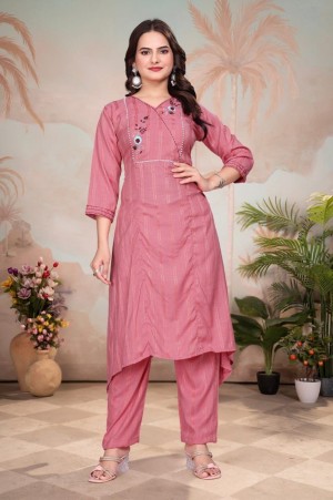 Womens Cotton A-Line Embroidered Kurta with Pants Set  Stylish Casual & Festive Wear (KF-H11) Womens Cotton A-Line Embroidered Kurta with Pants Set  Stylish Casual & Festive Wear (KF-H11)