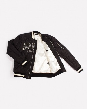 Xclusiv Black Varsity Bomber Jacket