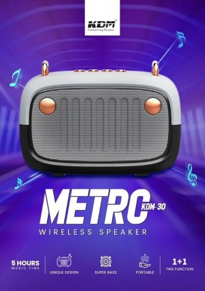 KDM METRO BLUETOOTH SPEAKER WITH EXTRA BASS AND 6 MONTHS WARRANTY