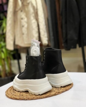 Alexander McQueen Tread Slick High Black White Alexander McQueen Tread Slick High Black White