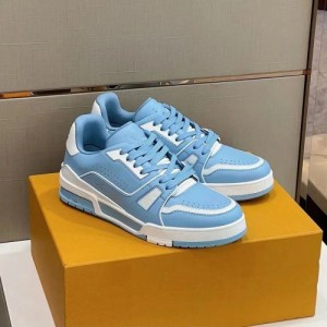Louis Vuitton Trainer White Blue