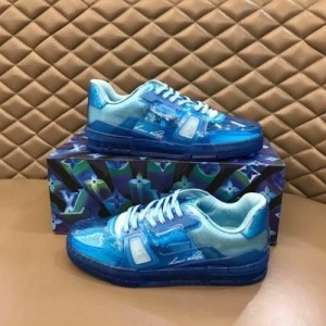LOUIS VUITTON TRANSPARENT BLUE TRAINER SNEAKERS