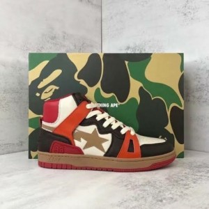 A Bathing Ape Bape Sta 93 Hi Red Orange Light Sand