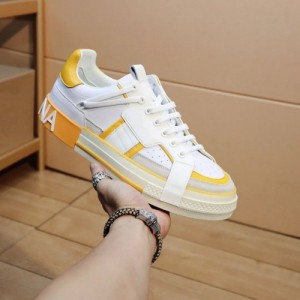 dolc_eCustom 2 Zero Panelled Low Top Sneakers White Yellow Fix