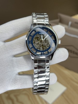 fossi l townsman silver blue with brand box