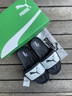 Puma Wildcat Sportswear Velcro White Black Slide