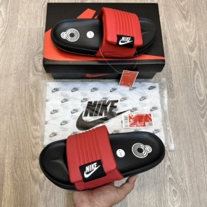 NIKE OFFCOURT PREMIUM RED BLACK SLIDES 