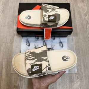 Nike Offcourt Adjust Camo Olive Green Beige slides