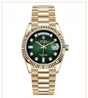 Rolex Day Date Gold Green Diamond Figure