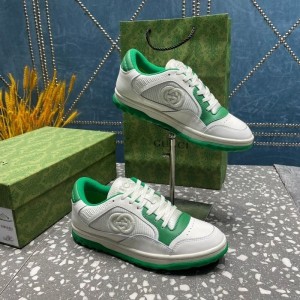 G UCCI MAC 80 LEATHER SNEAKER WHITE GREEN