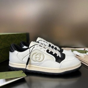 G UCCI MAC 80 LEATHER SNEAKER WHITE Black