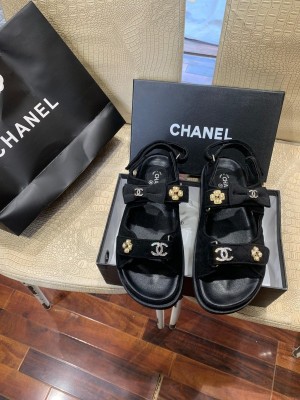 C HANEL FLOWER PATTERN CASUAL STYLE LOGO WOMEN SANDLE