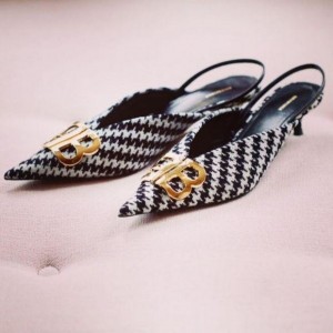 B ALENCIAGA HOUNDSTOOTH PUMP WOMEN SLIDE